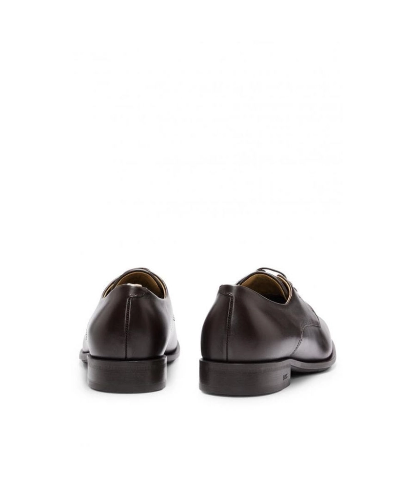 Hugo Boss Colby Mens Leather Derby Shoes With Embossed Logo - Brown - Size UK 12